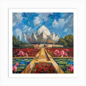 Lotus Temple India Delhi Art Print