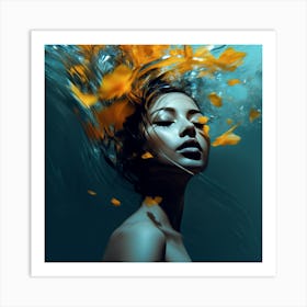 Underwater Portrait Of A Woman 2 Art Print