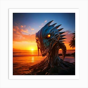 Firefly Futuristic Morphic Creature By A Tropical Sunrise 79023 (2) Art Print