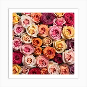 Colorful Roses Background 53 Art Print