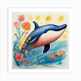 Dolphin In The Water 1 Art Print