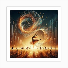 Abstract Dancers In The City Art Print