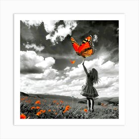 Monarch Mirage - Butterfly Orange Art Print