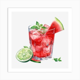 Watermelon Cocktail 5 Art Print