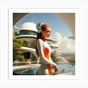 Futuristic Woman 99 Art Print