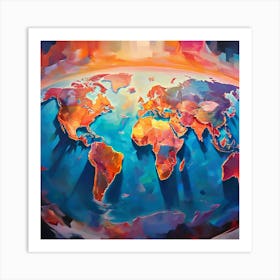 World Map 60 Art Print