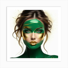 Rostro Mujer Abstracto Art Print