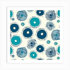 Blue Circles 23 Art Print