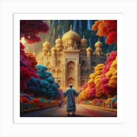 Man In Front Of A Palace Art Print