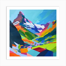 Abstract Travel Collection Zermatt Switzerland 1 Art Print