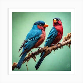 beautiful birds on the tree Art Print