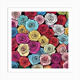 Colorful Roses 51 Art Print