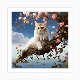 Cat In A Tree Art Print