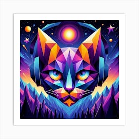 Ziggy Low Poly Cat Art Print