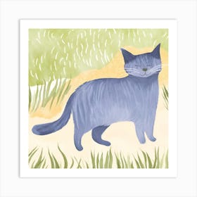 Blue Cat Art Print