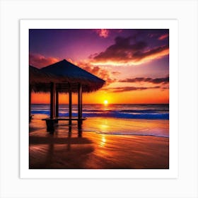 Sunset On The Beach 327 Art Print