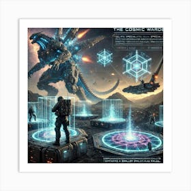 Cosmic Warden Kaiju Control Art Print