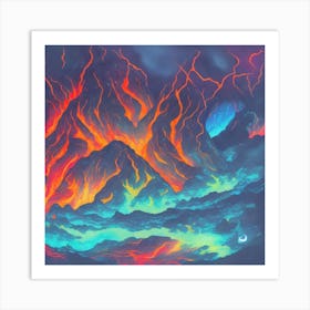 Flaming Mountain Art Print