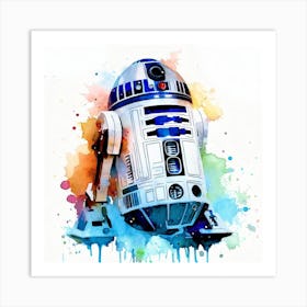 R2 D2 Watercolor Art Print