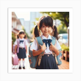 Asian Schoolgirls Art Print