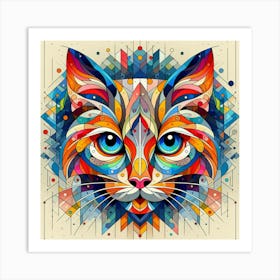 Colorful Cat Art Print