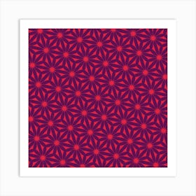 Red And Purple Flower Pattern Art Print