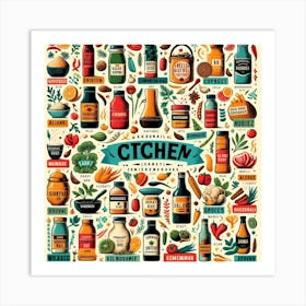 Kitchen Icon Set Art Print