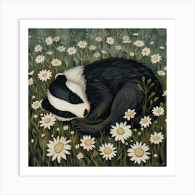 Baby Badger Fairycore Painting 3 Art Print