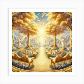 Angels In The Garden 2 Art Print