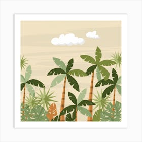 Palm Trees In The Jungle Art Print