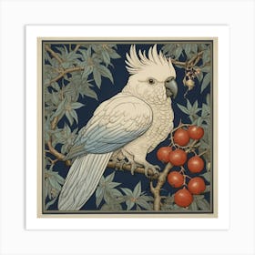 Cockatoo And Pomegranate Blue Walter Crane Art Print 2 Art Print