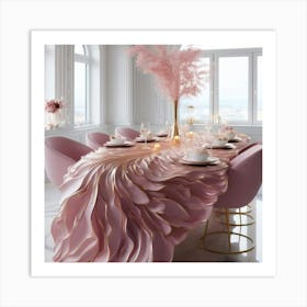 Pink Table Setting Art Print