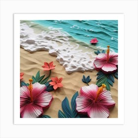 Hibiscus Paper Art Art Print