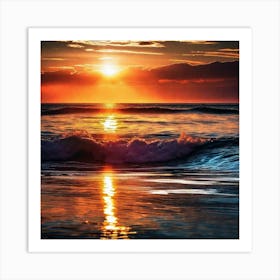 Sunset On The Beach 534 Art Print