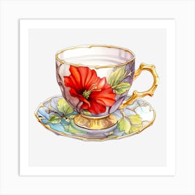 Tea Cup And Saucer 1 Art Print