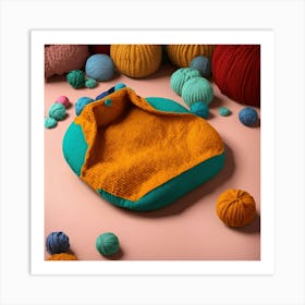 3d Cute Knitted Cape Pillow Hd (1) Art Print