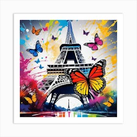 Paris With Butterflies 141 Art Print