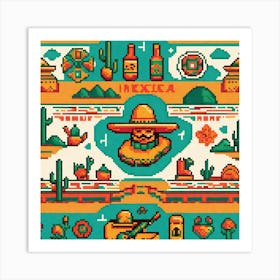 Mexican Pixel Art 2 Art Print