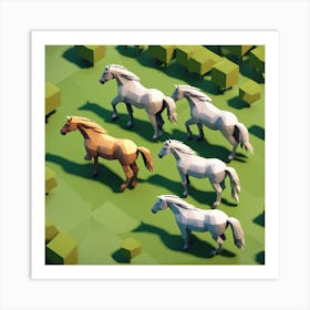 Horses In A Field 19 Art Print