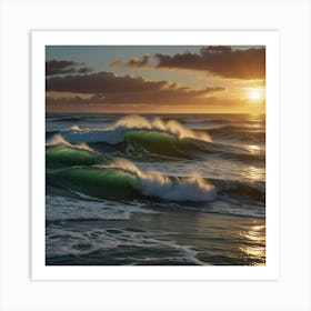 Sunrise Over The Ocean 1 Art Print