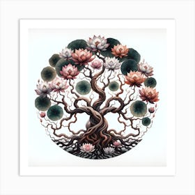 Lotus Tree Of Life Art Print