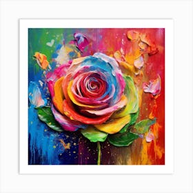 Rainbow Rose 1 Art Print