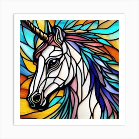 Stained Glass Unicorn Art Print