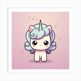 Kawaii Unicorn 4 Art Print