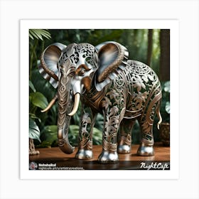 Elephant In The Forest Art Print