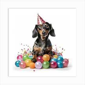 Birthday Dachshund Art Print