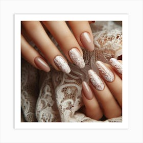 Beautiful Woman With Manicure Art Print