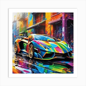 Colorful Lamborghini 4 Art Print