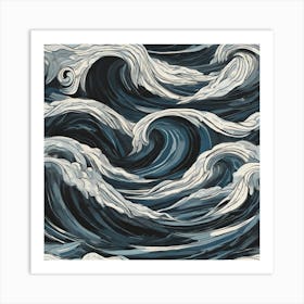 Waves In The Ocean Art Print