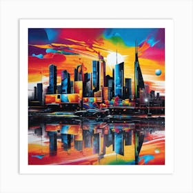 City Skyline 4 Art Print